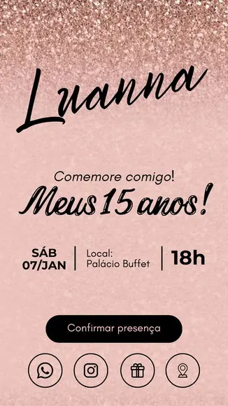 Convite Digital 15 Anos Personalizado