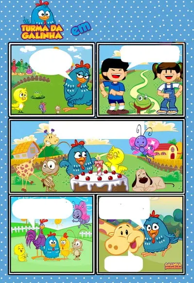 Convite Galinha Pintadinha Gibi Personalizado 10x15