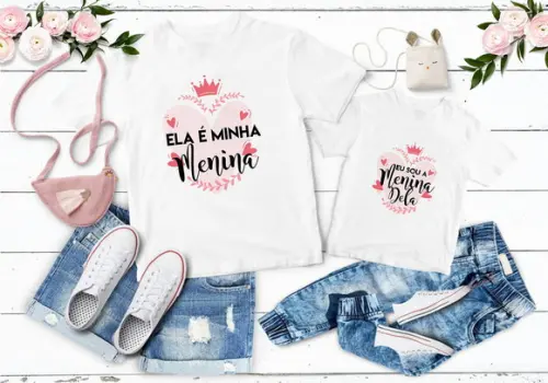 Kit 2 Camisas Dia das Mães ? Estampa Exclusiva Mãe e Filho(a