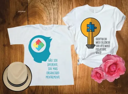 Kit 2 Camiseta Autismo - Não Sou Diferente