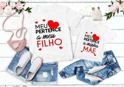 Kit 2 Camisetas Dia das Mães Personalizadas ? Mãe e Filho 01