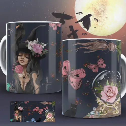 Kit 2 Canecas Personalizada Halloween ? Caveiras e Coleção 2