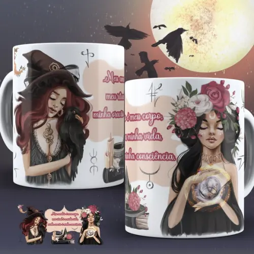 Kit 2 Canecas Personalizada Halloween ? Caveiras e Coleção 2