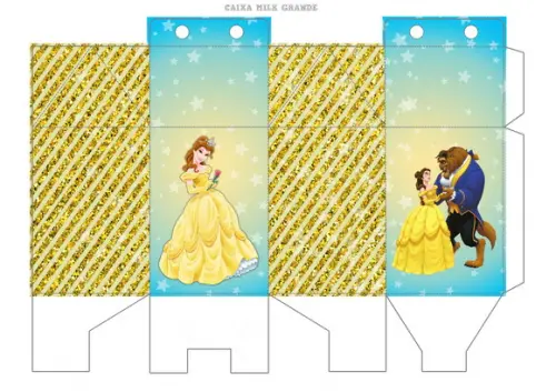 Kit 20 Caixa Bela e Fera Caixa Milk Personalizada
