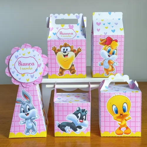 Kit 20 Caixas Baby Looney Tunes,menina (pegue e Monte)
