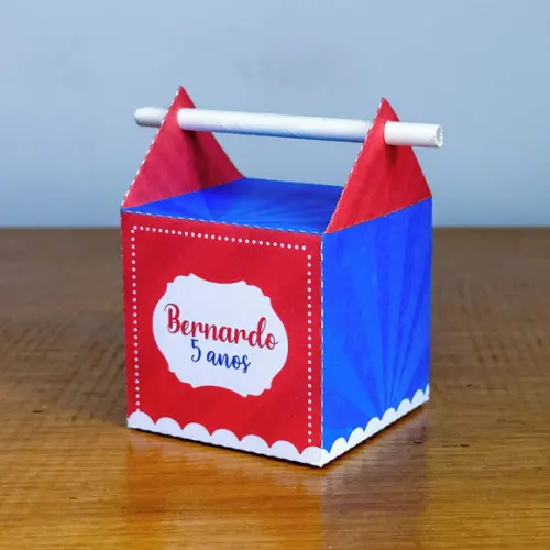 Kit 20 Caixas Vermelho e Azul Personalizada (pegue e Monte)