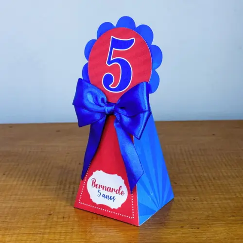 Kit 20 Caixas Vermelho e Azul Personalizada (pegue e Monte)