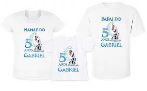 Kit 3 Camisetas Galinha Olaf Personalizadas