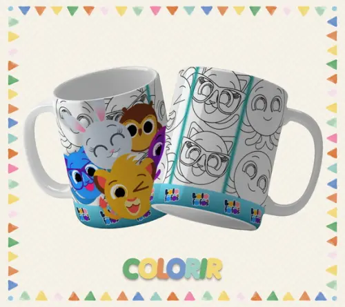 Kit 5 Canecas Dia das Crianças ? Presente Criativo -colori