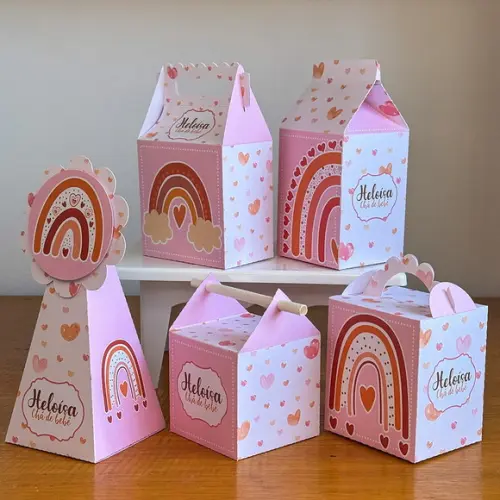 Kit 5 Intens Pegue e Monte Arco-íris Boho - Lembrancinha
