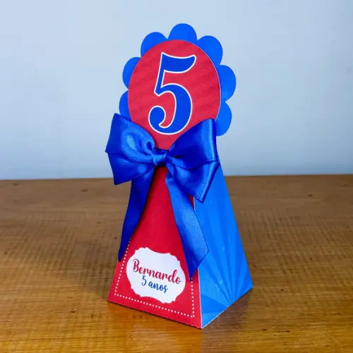 Kit 50 Caixas Vermelho e Azul Personalizada (pegue e Monte)