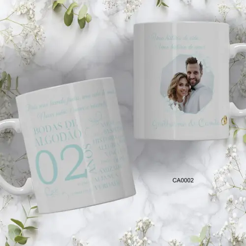 Kit com 5 Canecas Bodas Personalizada Escolha Sua Estampa