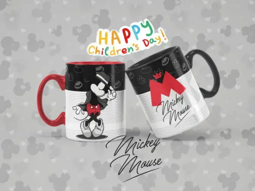 Kit com 5 Canecas Dia das Crianças Desenho