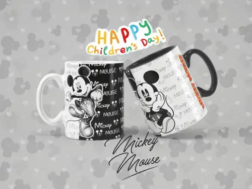 Kit com 5 Canecas Dia das Crianças Desenho Infantil