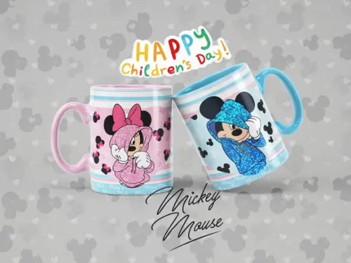 Kit com 5 Canecas Dia das Crianças Desenho Infantil