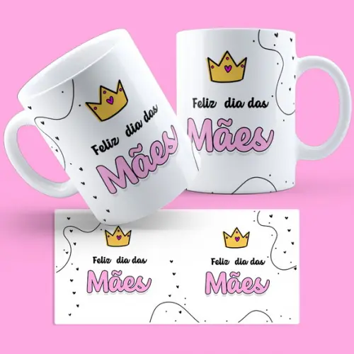 Kit com Duas Caneca Dia das Mães
