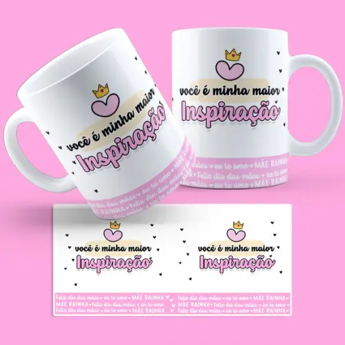 Kit com Duas Caneca Dia das Mães Coroa