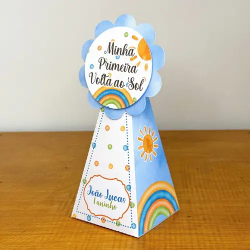 Kit Festa 20 Caixa Aniversário Volta ao Sol Personalizada