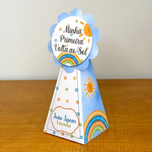 Kit Festa 40 Caixa Aniversário Volta ao Sol Personalizada