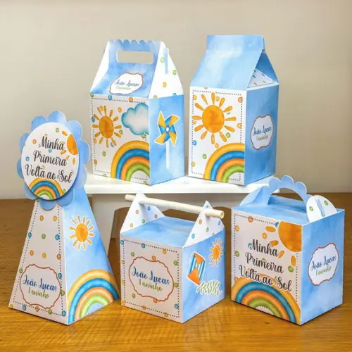 Kit Festa 40 Caixa Aniversário Volta ao Sol Personalizada