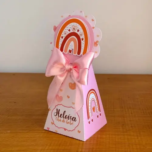 Kit Lembrancinhas Arco-íris Boho Caixa Personalizada