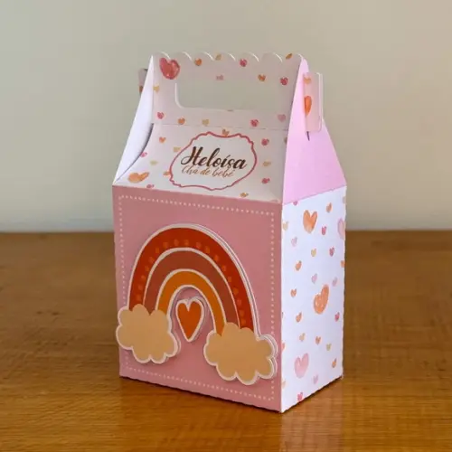 Kit Lembrancinhas Arco-íris Boho Caixa Personalizada