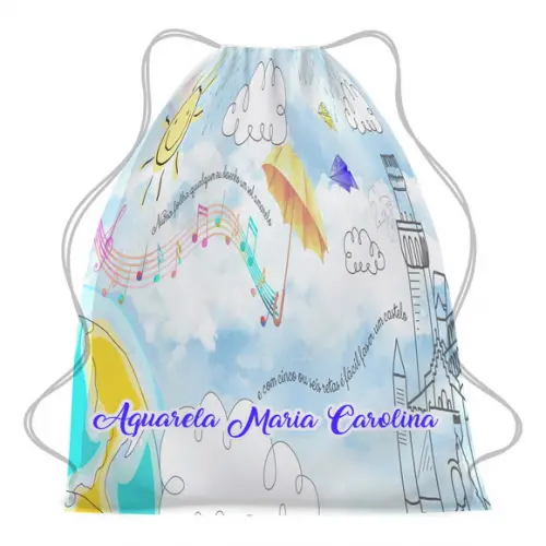 Mochila Saco Aquarela de Toquinho Personalizada