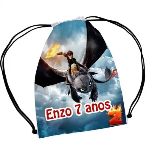Pacote com 20 Mochila Sacochila Como Treina Seu Dragão