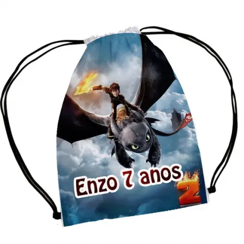 Pacote com 30 Mochila Sacochila Como Treina Seu Dragão