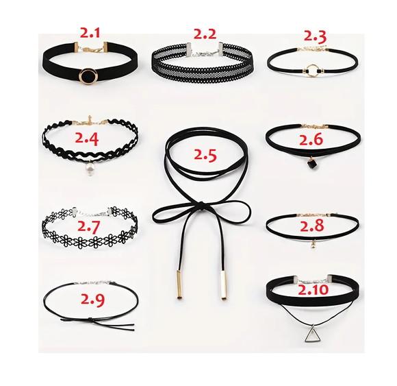 01 Chocker Gargantilha Cordão Bijoux - Vários Modelos ~