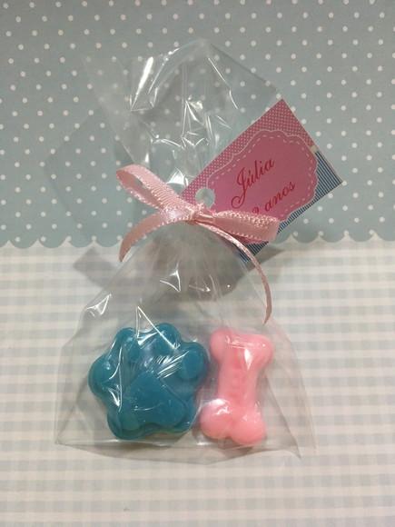 100 Sabonete Patrulha Canina Osso e Pata no Celofane + Tag /