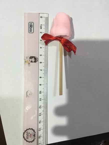 15 Sabonete Artesanal Flor no Palito Mini Rosa com Tag ~