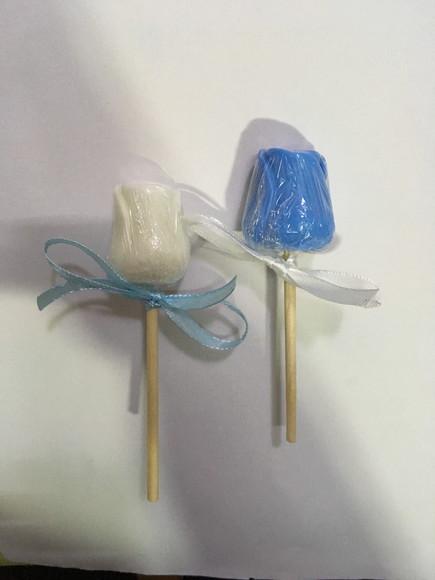 15 Sabonete Artesanal Flor no Palito Mini Rosa com Tag ~