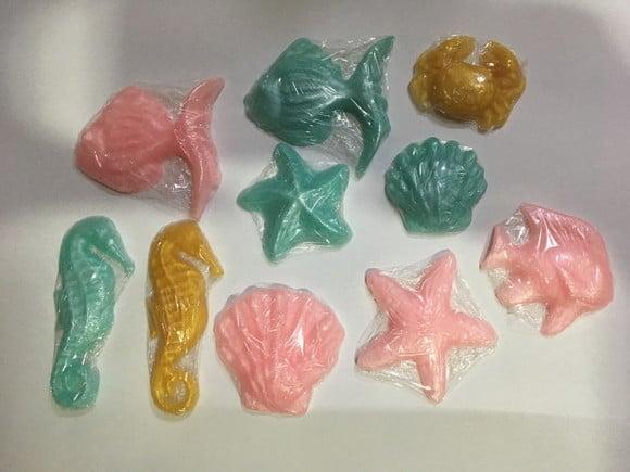 40 Sabonetes Tema Fundo do Mar Perolado Estrelas do Mar
