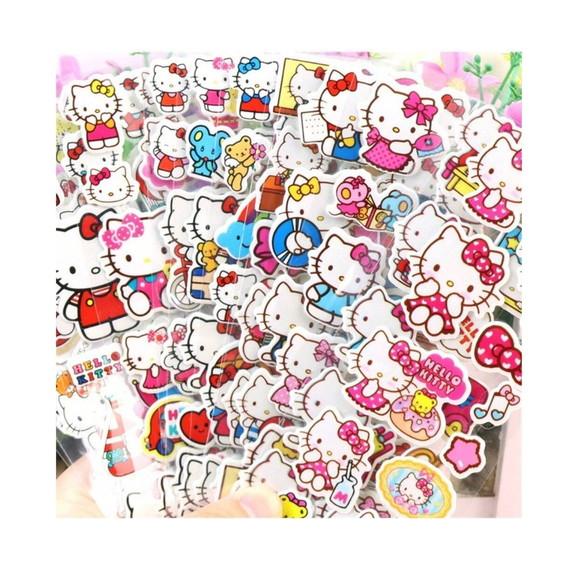 Kit 05 Cartelas de Adesivos Hello Kitty Bolha Alto Relevo ~