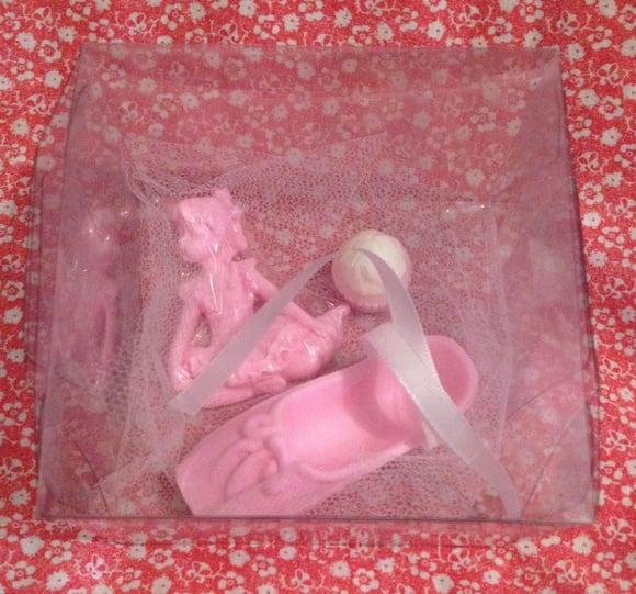 Kit 3 Sabonetes Bailarina Sapatilha e Cupcake (sem a Caixa)
