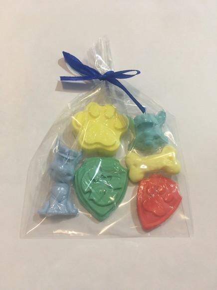 Kit de Sabonetes Artesanais Tema Patrulha Canina no Saquinho