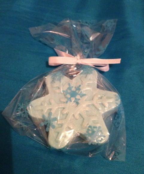 Sabonete Artesanal Flocos de Neve Frozen (7cm) /
