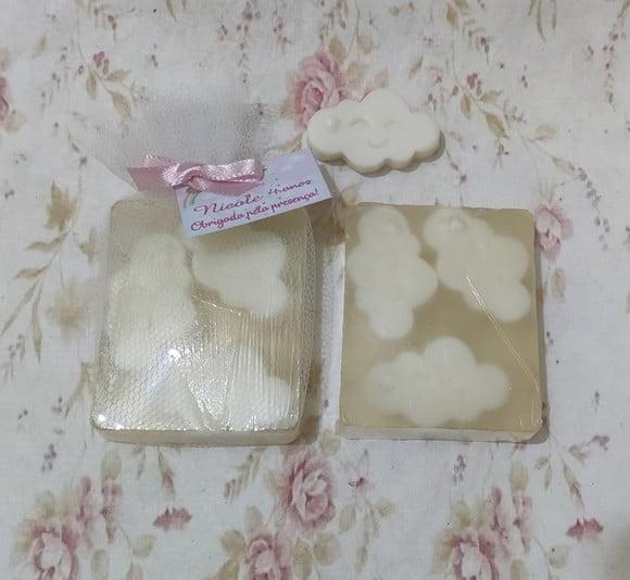 Sabonete Barra Nuvem Chuva de Amor de de Bençãos no Tule Tag