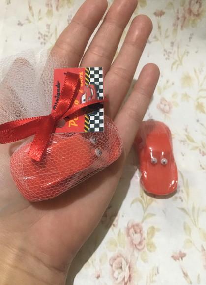 Sabonete Carro No Tule Com Tag Mcqueen Carros