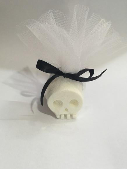 Sabonete Caveira Halloween no Tule com Tag