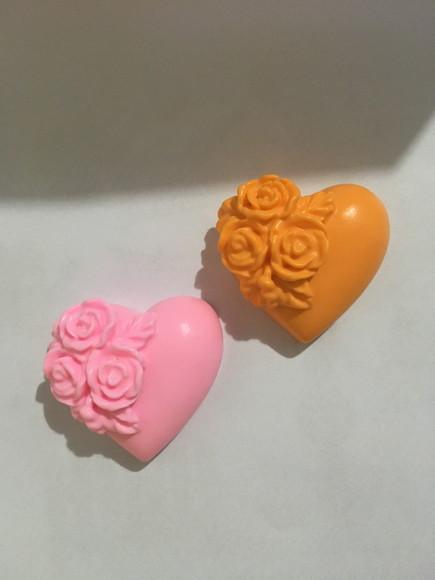 Sabonete Coração com Flor Dia das Mãe