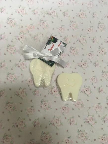 Sabonete Dente no Tule com Tag /