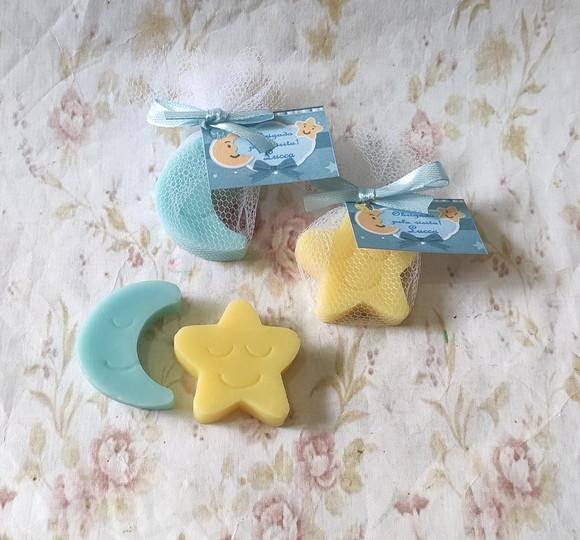 Sabonete Estrela ou Lua no Tule com Tag
