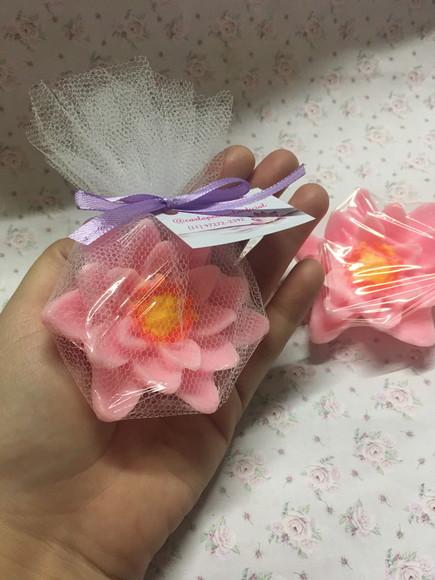 Sabonete Flor de Lótus no Tule com Tag