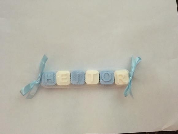 Sabonete Nome com 6 Letras no Tule com Tag