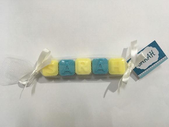 Sabonete Nome com Tule e Tag ( 0,70 Por Letra + R$0,80)