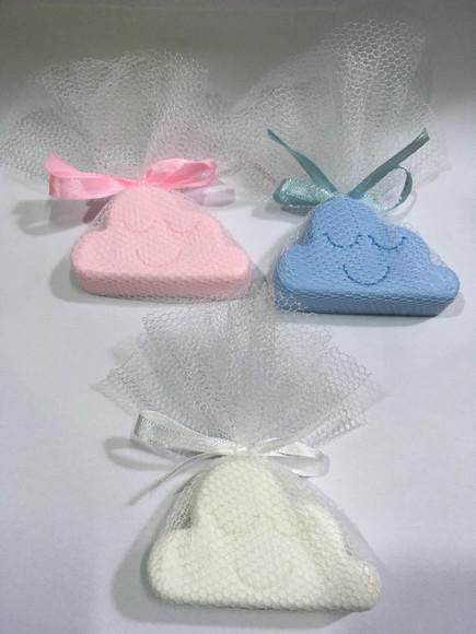Sabonete Nuvem no Tule com Tag (6,5 Cm) /