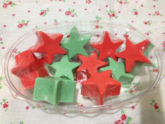 Saboneteira com 10 estrelas - Tema Natal