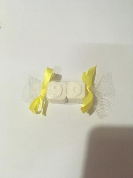 Sabonetes com 2 Números no Tule e com Tag